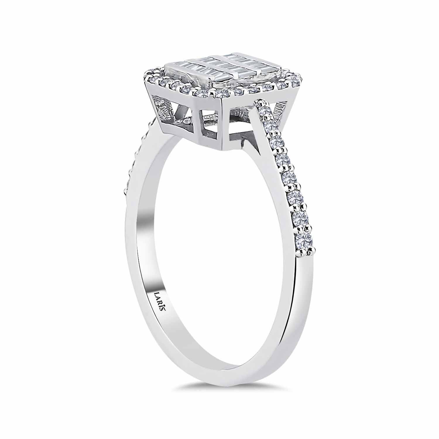 Baget Yüzükler 0,34 Karat Pırlanta Baget Yüzük