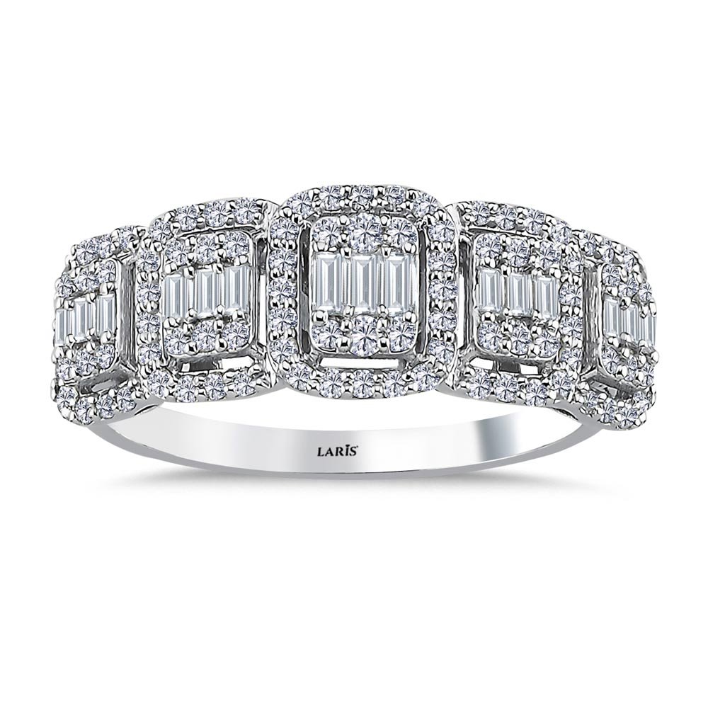 0,51 Karat Pırlanta Özel Tasarım Baget Beştaş Yüzük