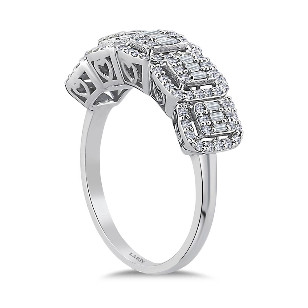 0,51 Karat Pırlanta Özel Tasarım Baget Beştaş Yüzük