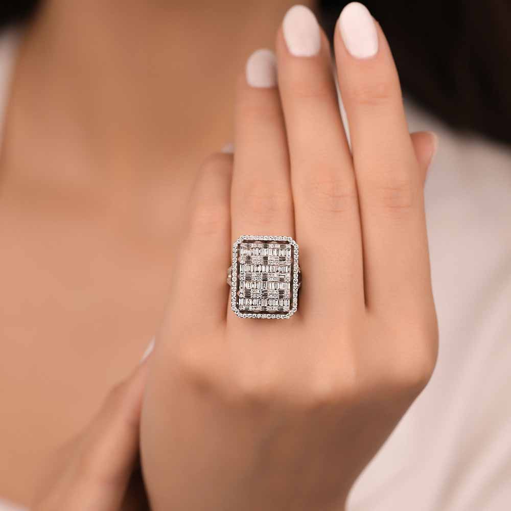 Baget Yüzükler 1.77 Karat Pırlanta Mega Baget Yüzük