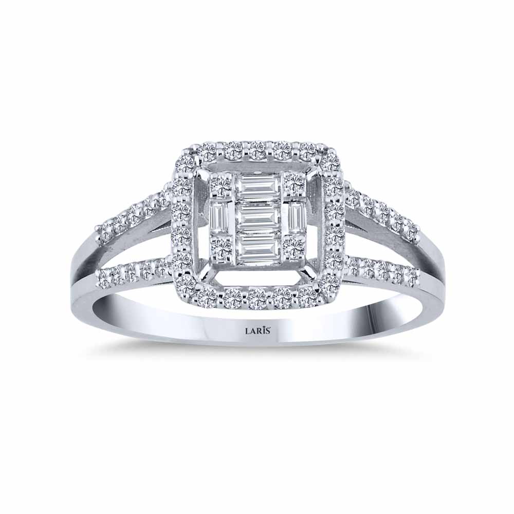 Baget Yüzükler 0,39 Karat Pırlanta Baget Yüzük