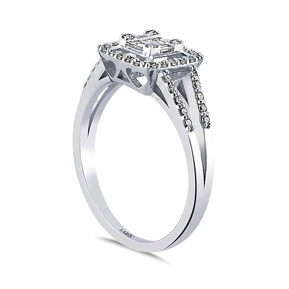 Baget Yüzükler 0,39 Karat Pırlanta Baget Yüzük