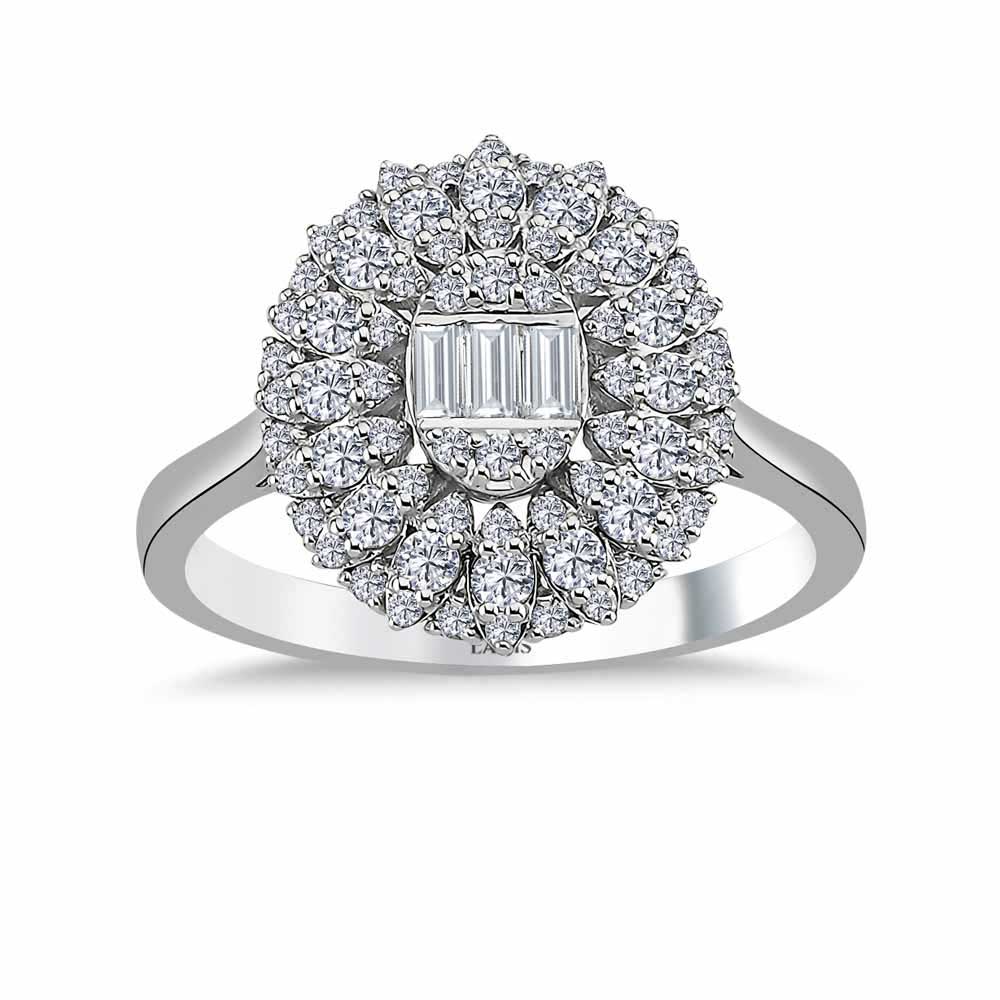 0,70 Karat Pırlanta Oval Baget Yüzük