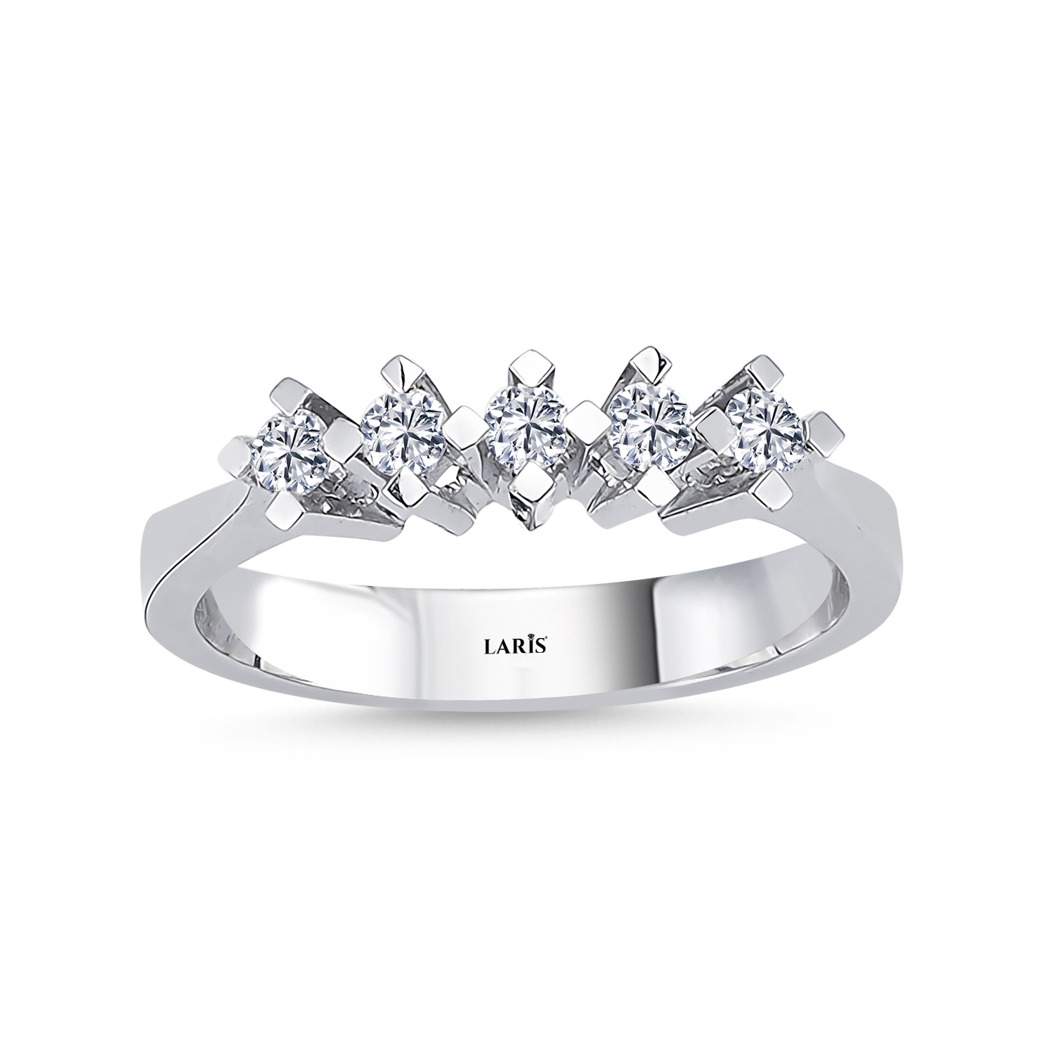 0,25 Karat Pırlanta Kare Tırnak Beştaş Yüzük