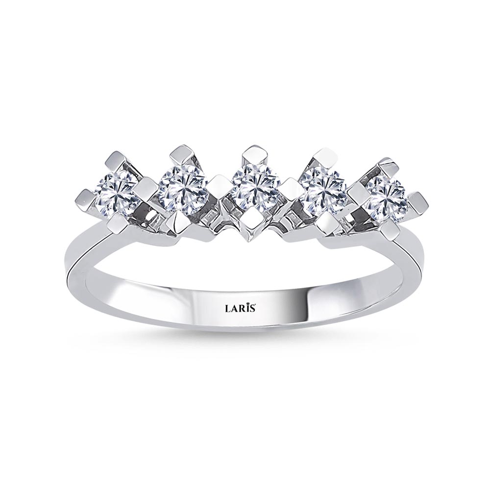 0,40 Karat Pırlanta Kare Tırnak Beştaş Yüzük