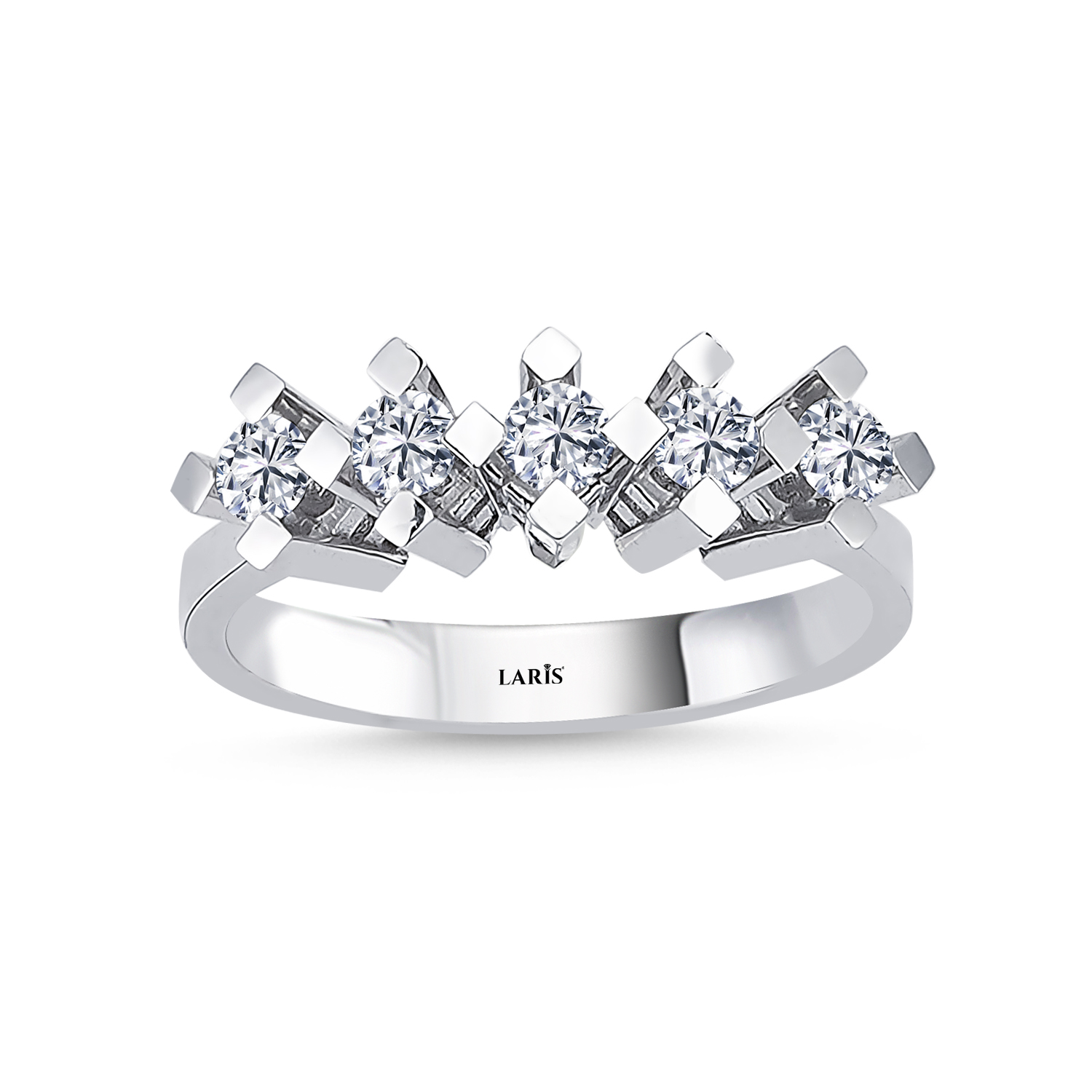 0,40 Karat Pırlanta Kare Tırnak Beştaş Yüzük