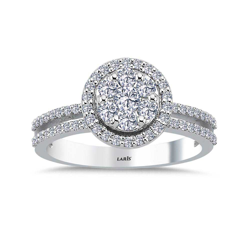 0,72 Karat Pırlanta Taşlı Coronet Yuvarlak Tasarım Yüzük