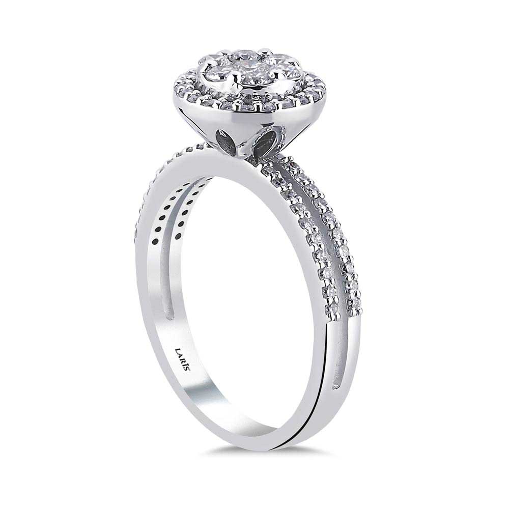 0,72 Karat Pırlanta Taşlı Coronet Yuvarlak Tasarım Yüzük