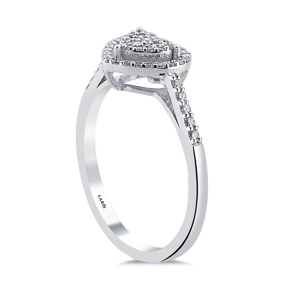 0,29 Karat Pırlanta Coronet Kalp Tasarım  Yüzük