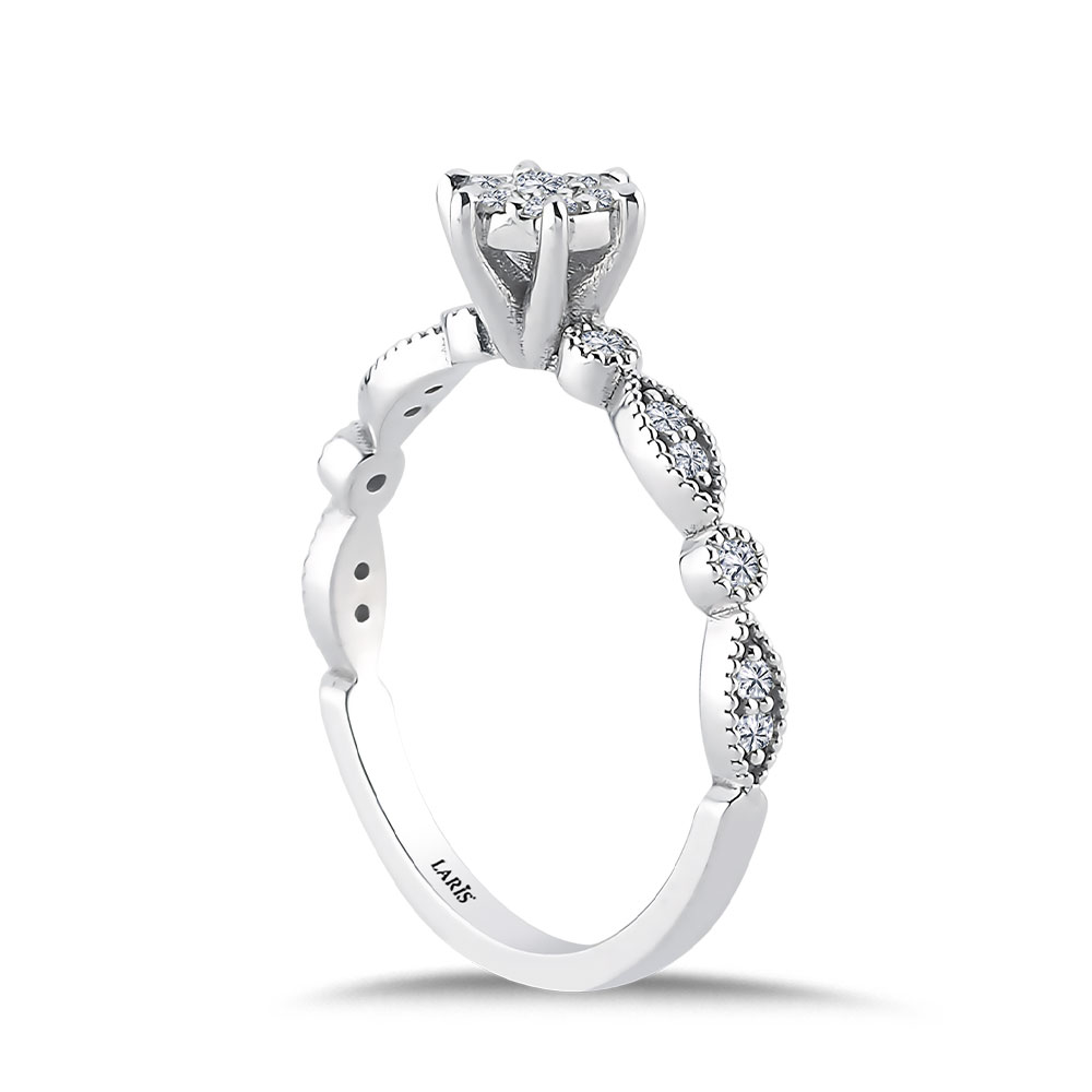 0,25 Karat Pırlanta Tektas Vintage Coronet Yüzük