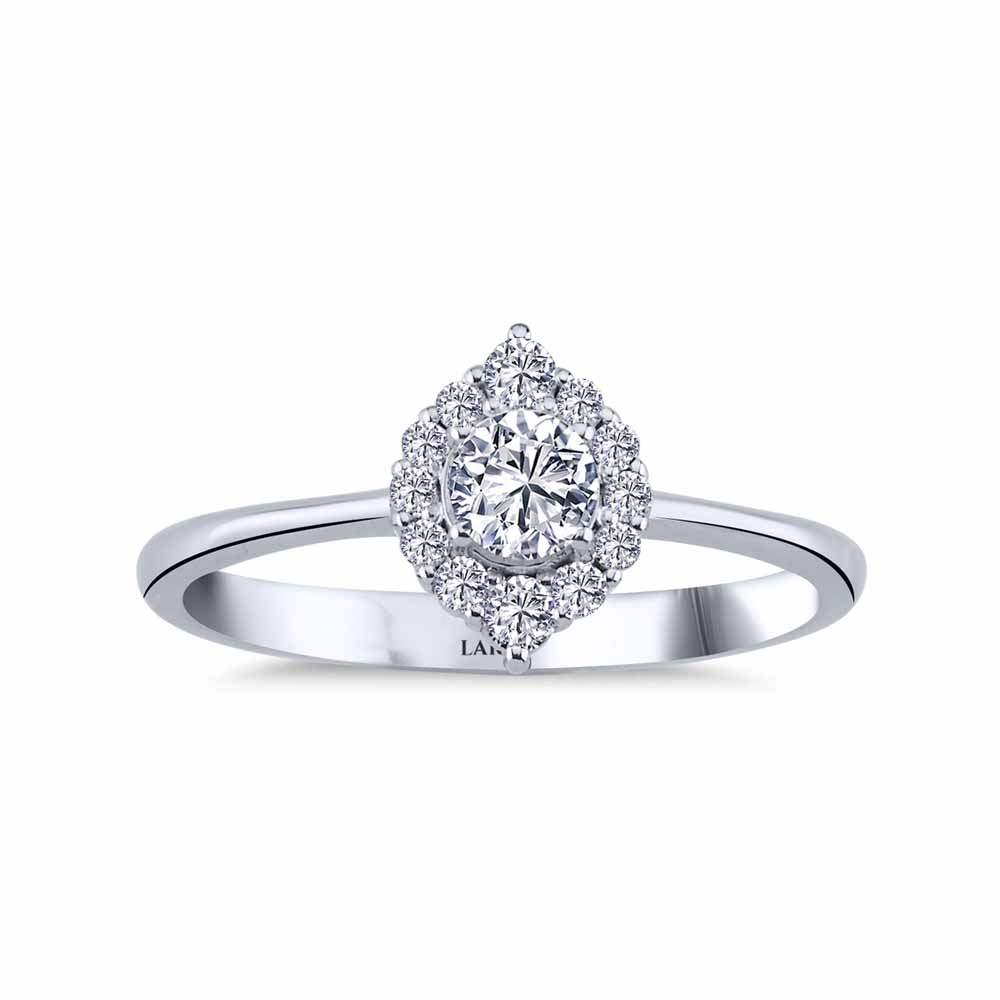 Tektaş Yüzükler 0,35 Karat Pırlanta Halo Tektaş Yüzük