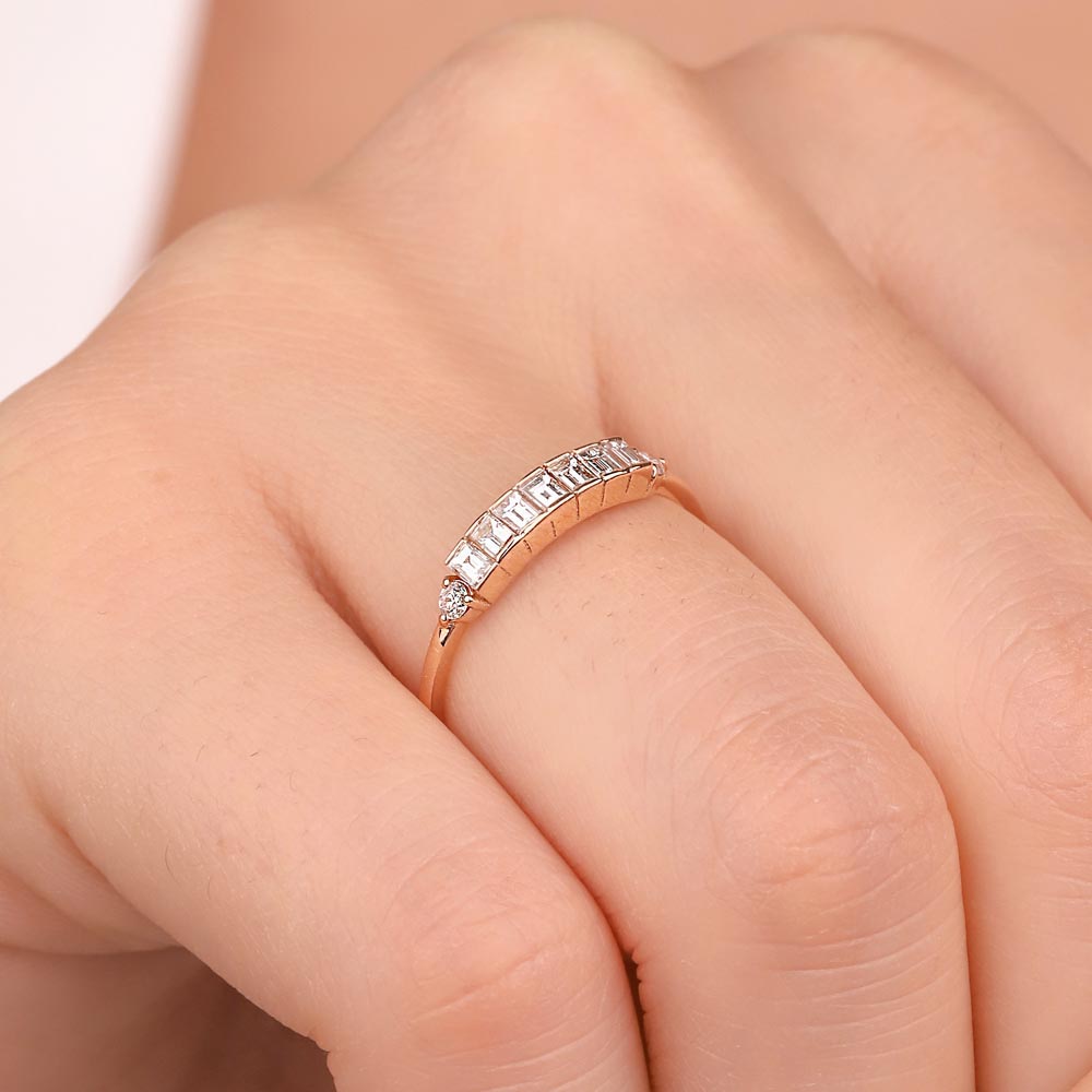 0,36 Karat Pırlanta Özel Tasarım Vintage Yarımtur Yüzük