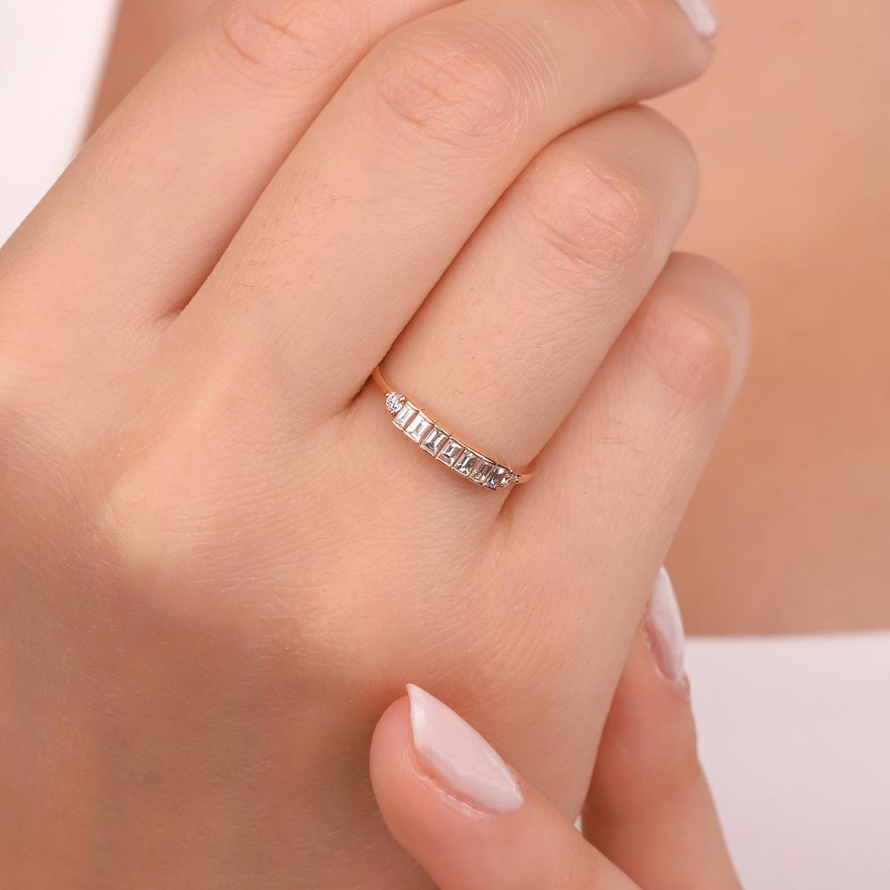 Vintage Yüzükler 0,36 Karat Pırlanta Özel Tasarım Vintage Yarımtur Yüzük