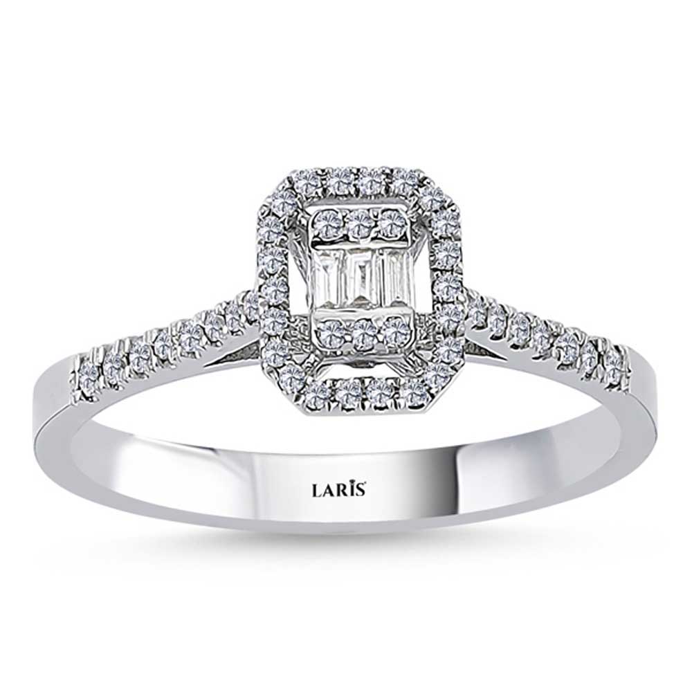 Baget Yüzükler 0,26 Karat Pırlanta Baget Yüzük