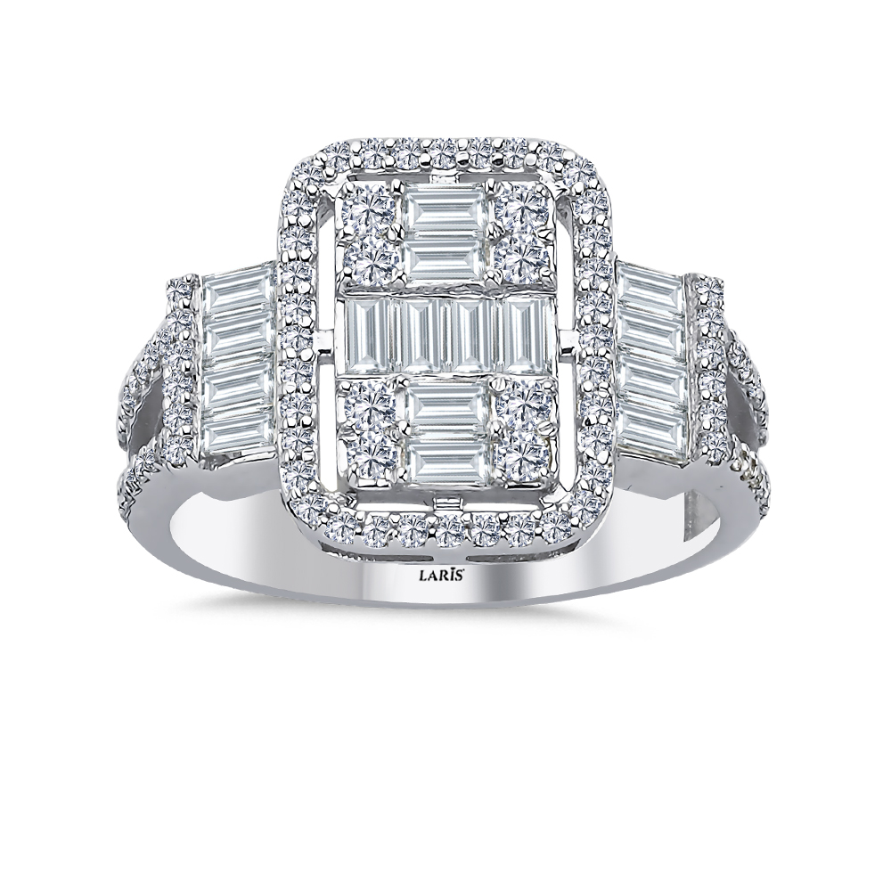 1,33 Karat Pırlanta Özel Tasarım Mega Baget Yüzük