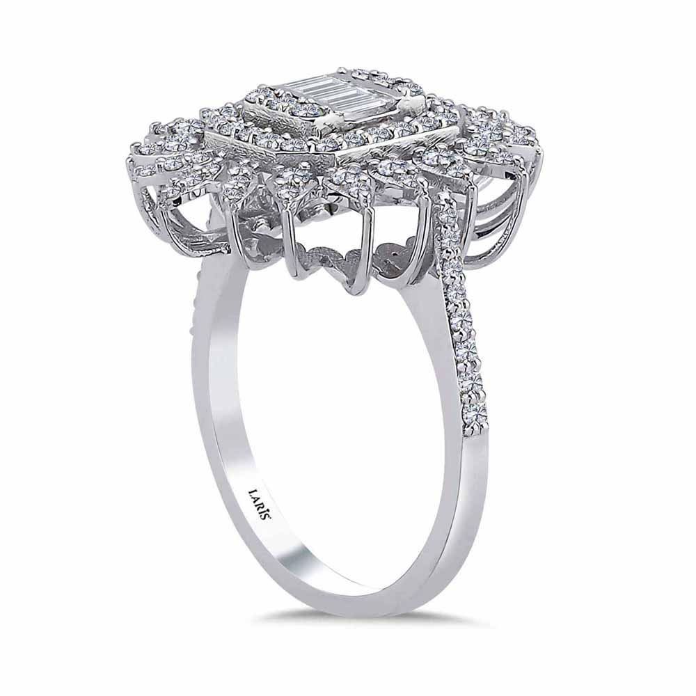 Baget Yüzükler 0,84 Karat Pırlanta Özel Tasarım Baget Yüzük