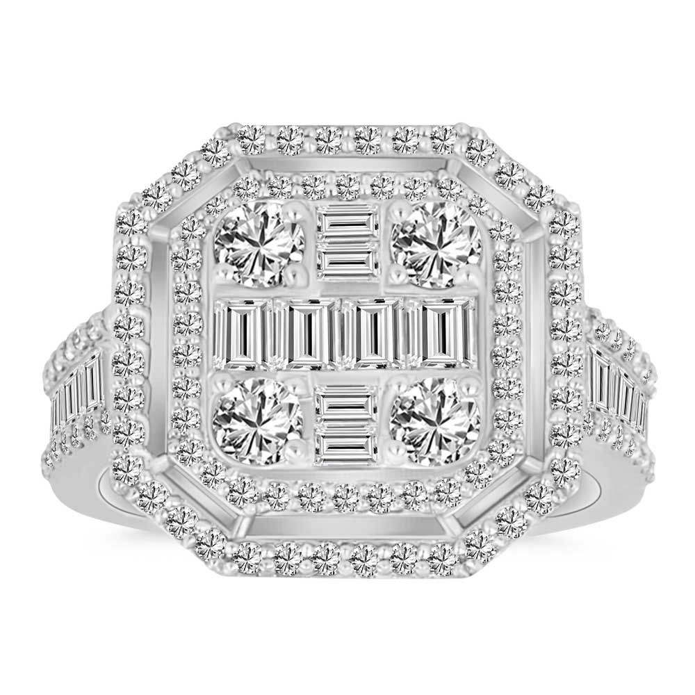 1,71 Karat Pırlanta Özel Tasarım Mega Baget Yüzük