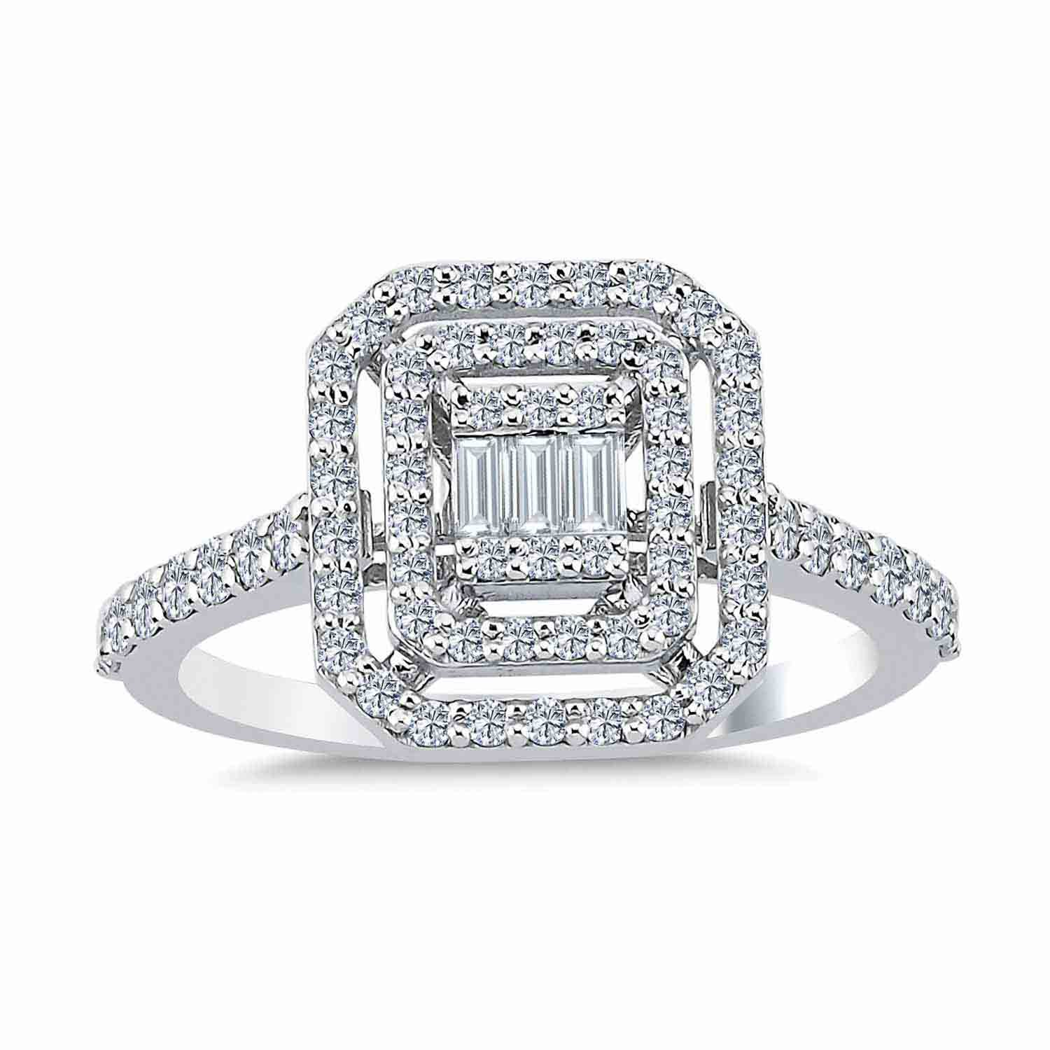 0.57 Karat Pırlanta Baget Yüzük