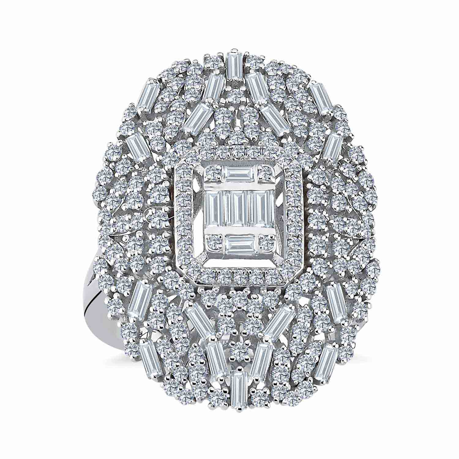 Baget Yüzükler 1.41 Karat Pırlanta Özel Tasarım Mega Baget Yüzük