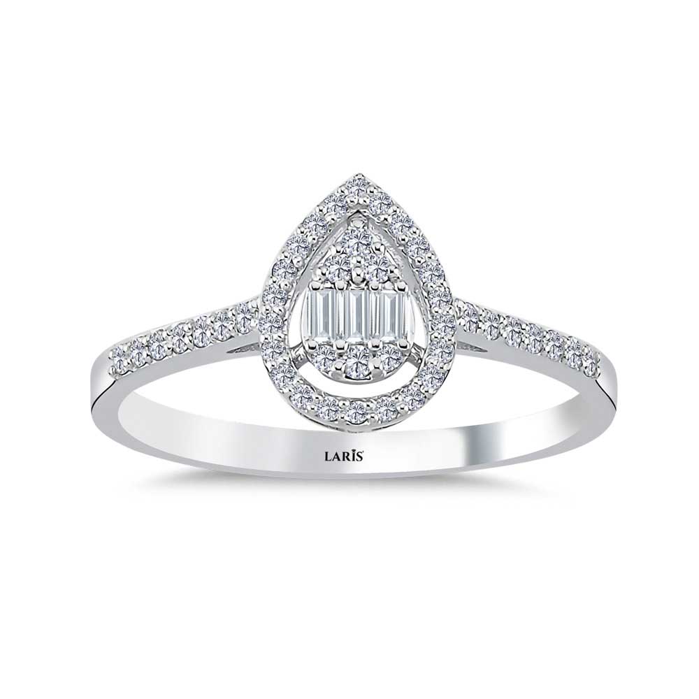 0.32 Karat Pırlanta Damla Baget Yüzük