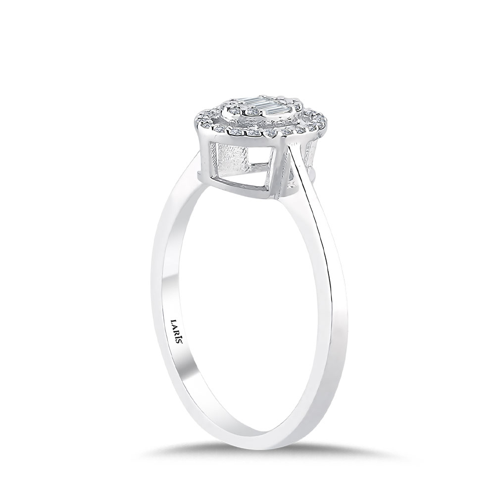 Baget Yüzükler 0.15 Karat Pırlanta Oval Baget Yüzük