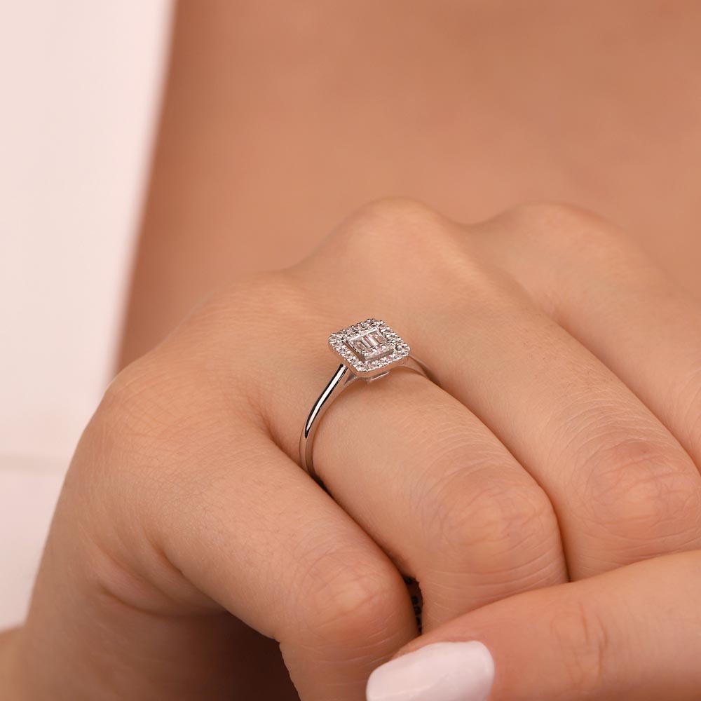 0,20 Karat Pırlanta Baget Yüzük