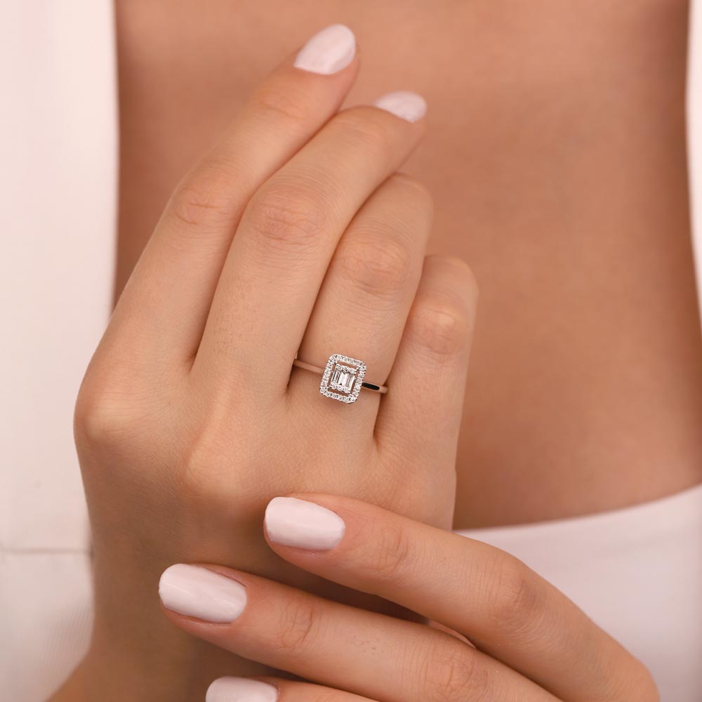 0,20 Karat Pırlanta Baget Yüzük