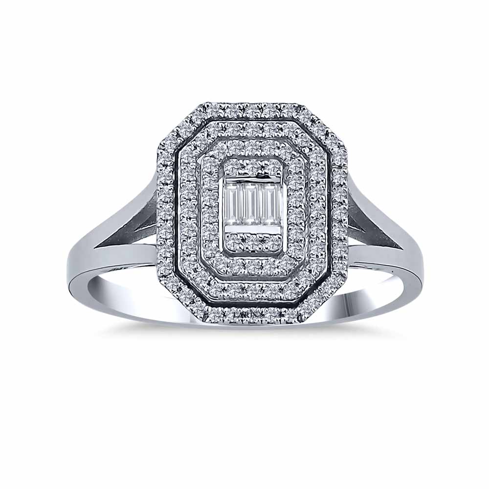 Baget Yüzükler 0,28 Karat Pırlanta Çift Kollu Baget Yüzük