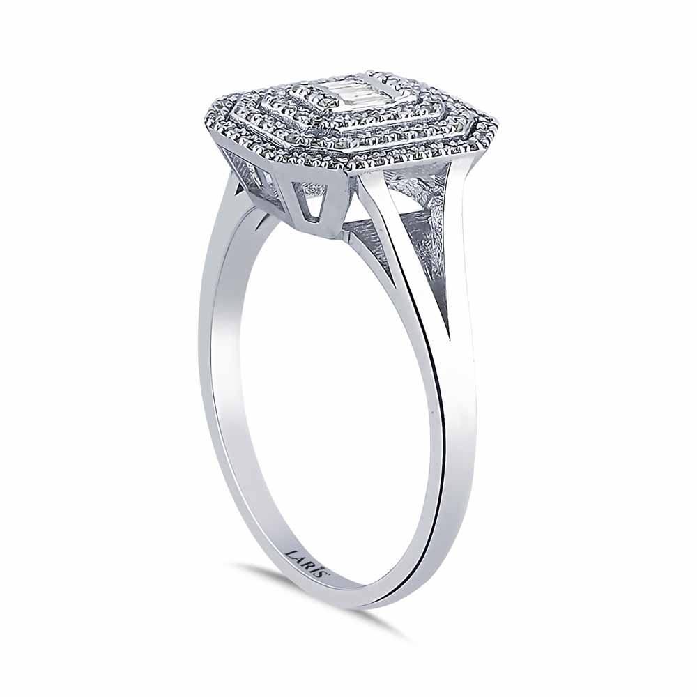 Baget Yüzükler 0,28 Karat Pırlanta Çift Kollu Baget Yüzük