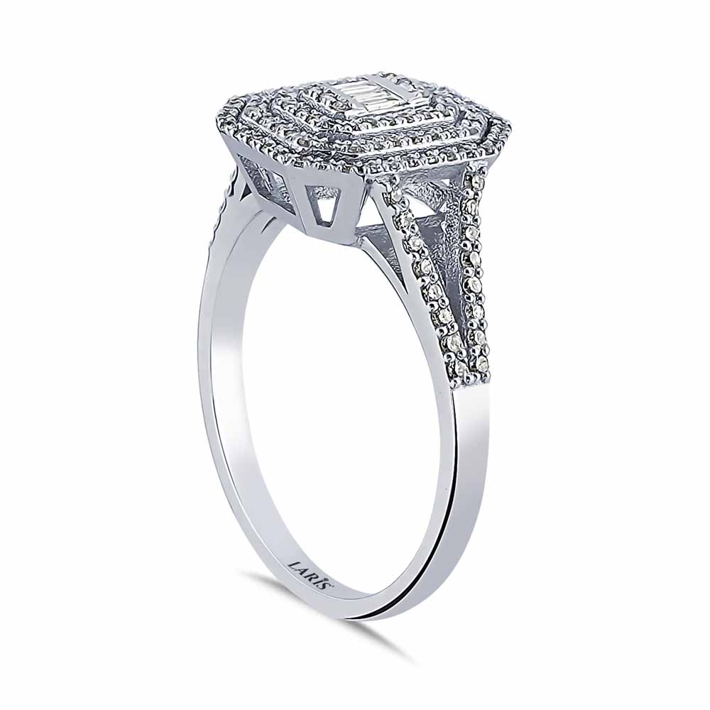 0,46 Karat Pırlanta Çift Kollu Baget Yüzük