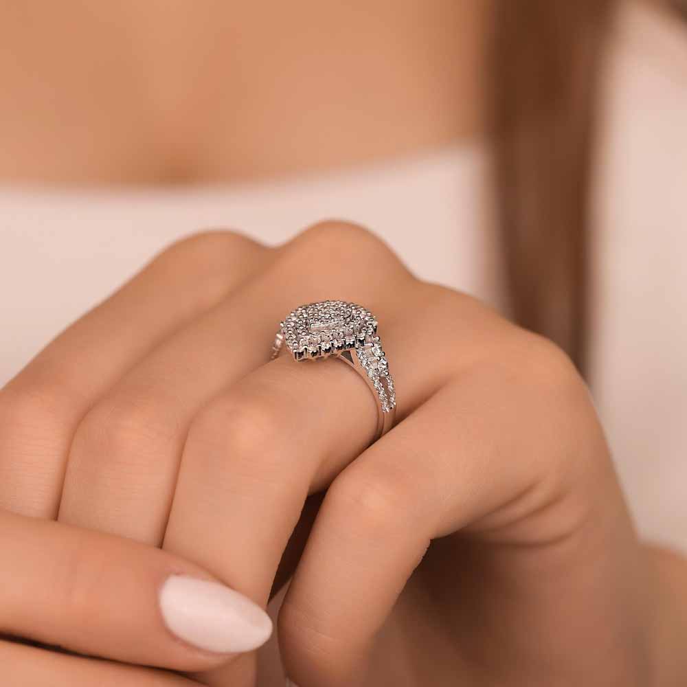 coronet yüzükler 1,16 Karat Pırlanta Özel Tasarım Damla Coronet Yüzük