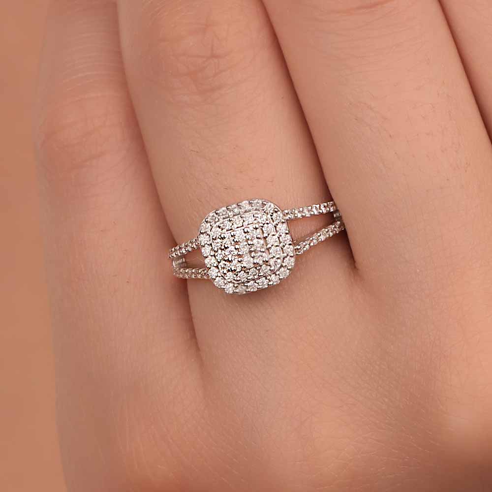 0,50 Karat Pırlanta Çift Kollu Coronet Yüzük