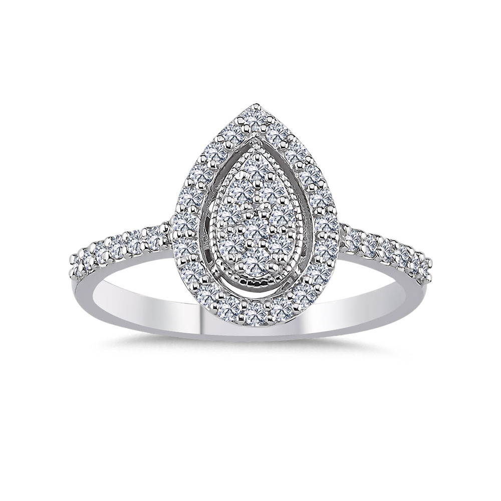 0,35 Karat Pırlanta Damla Coronet Yüzük