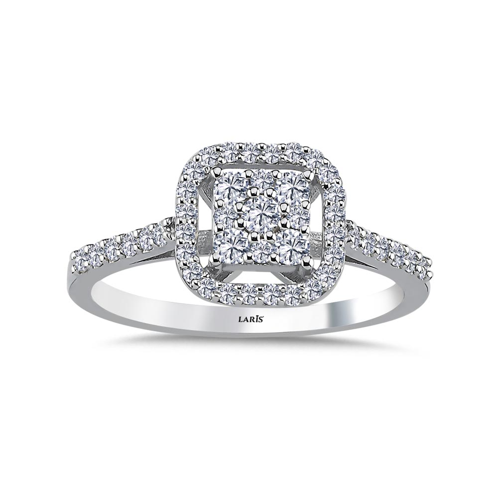 0,56 Karat Pırlanta Kare Coronet Yüzük