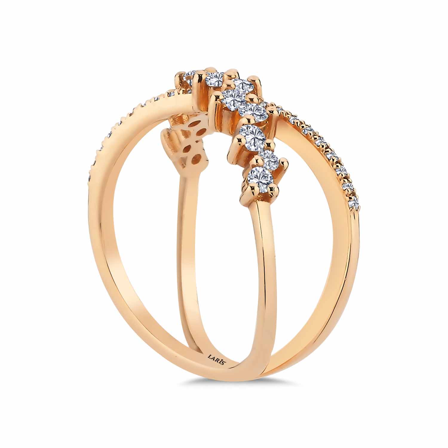 0,50 Karat Pırlanta Çapraz Vintage Yarımtur Yüzük