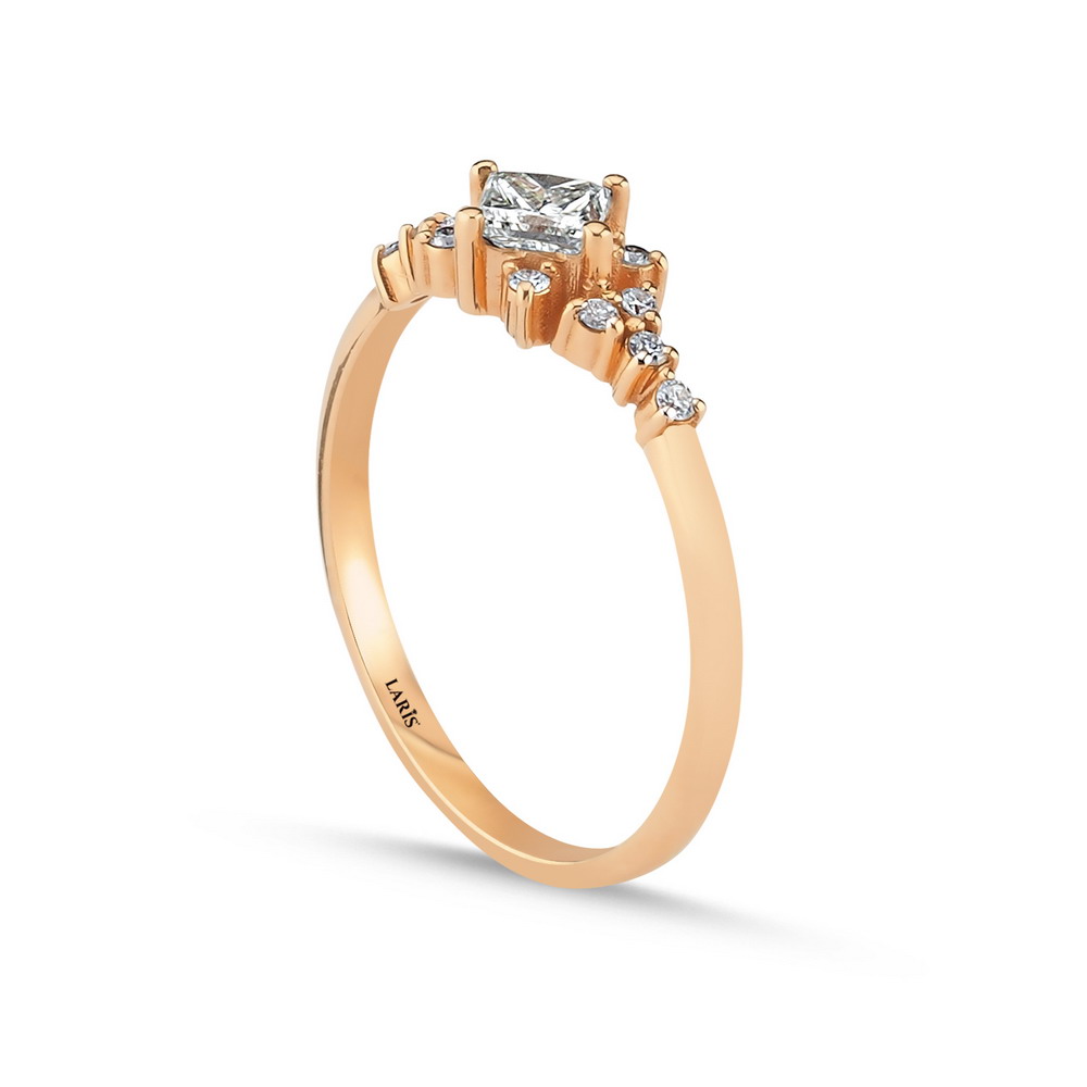 0,40 Karat Pırlanta Prenses Kesim Vintage Yüzük