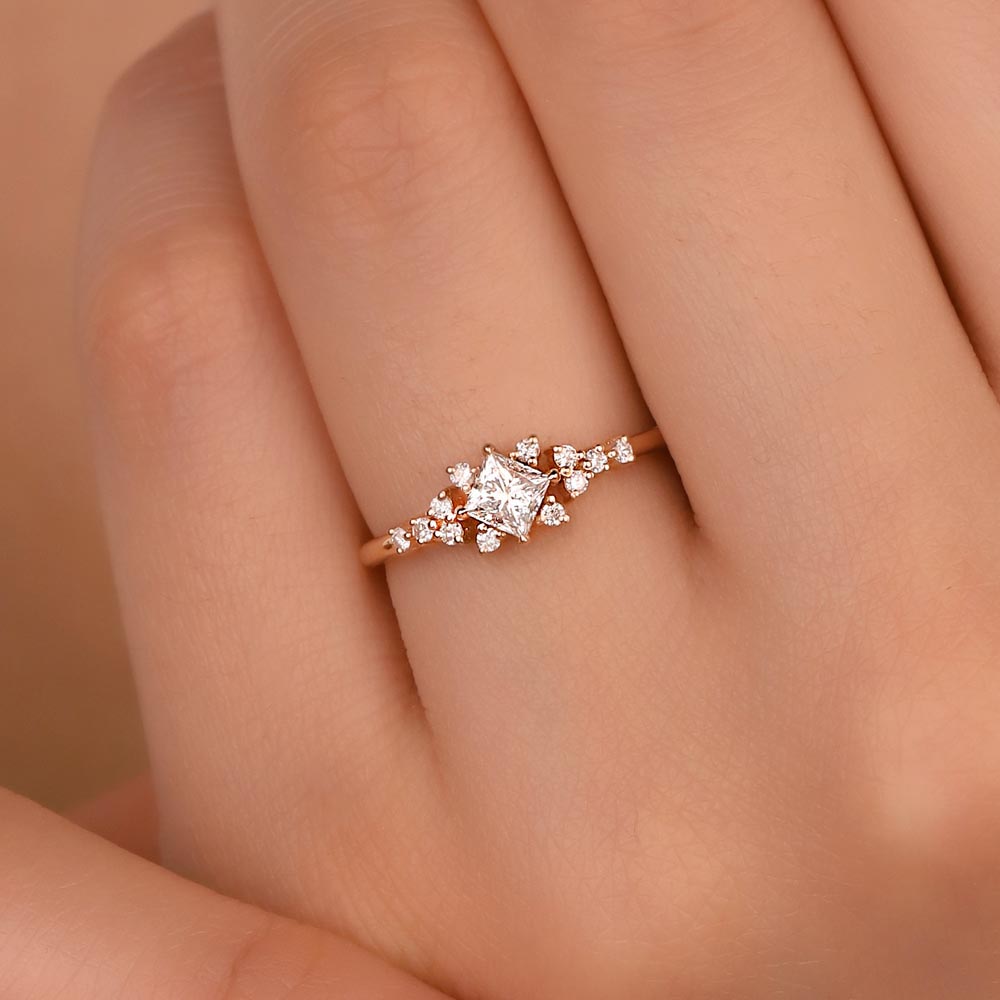 0,40 Karat Pırlanta Prenses Kesim Vintage Yüzük