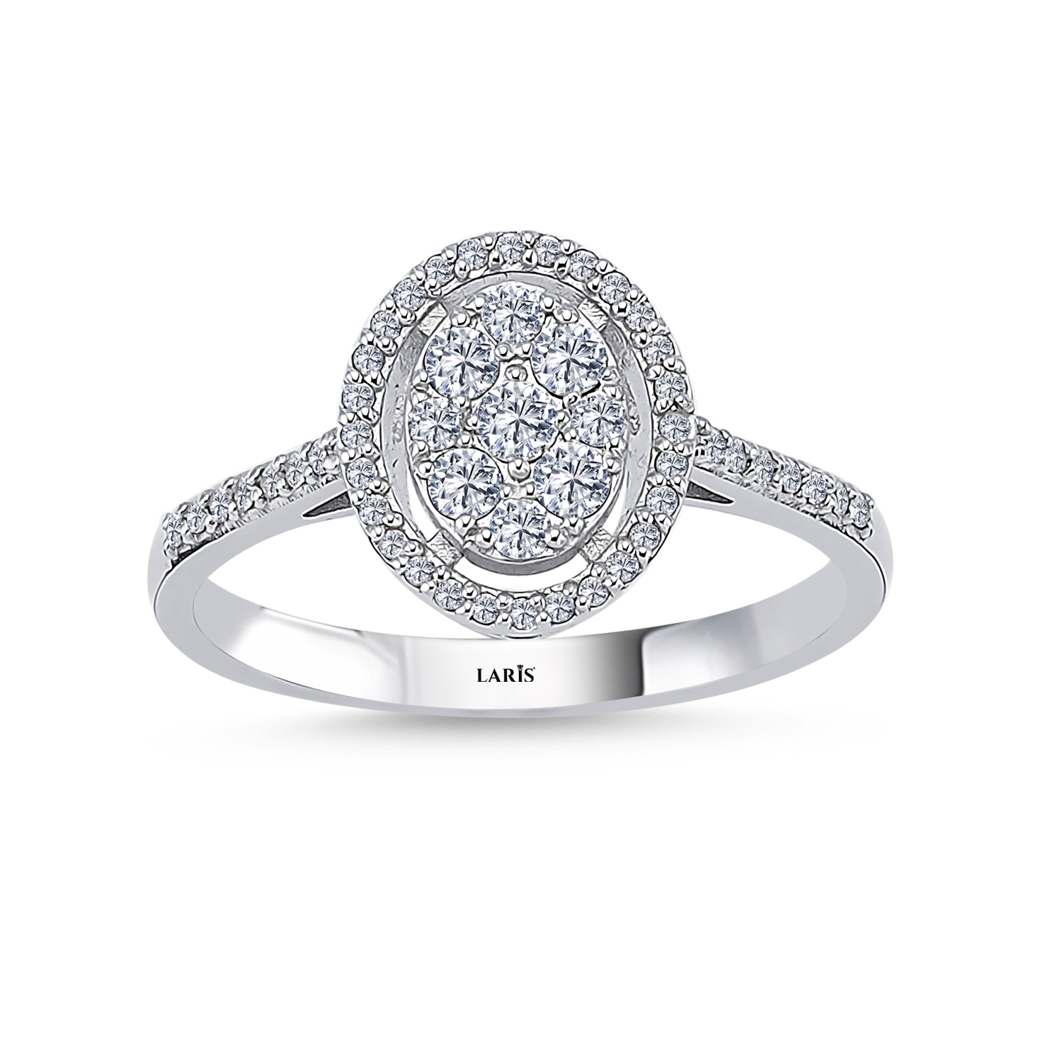 coronet yüzükler 0,44 Karat Oval Pırlanta Coronet Yüzük