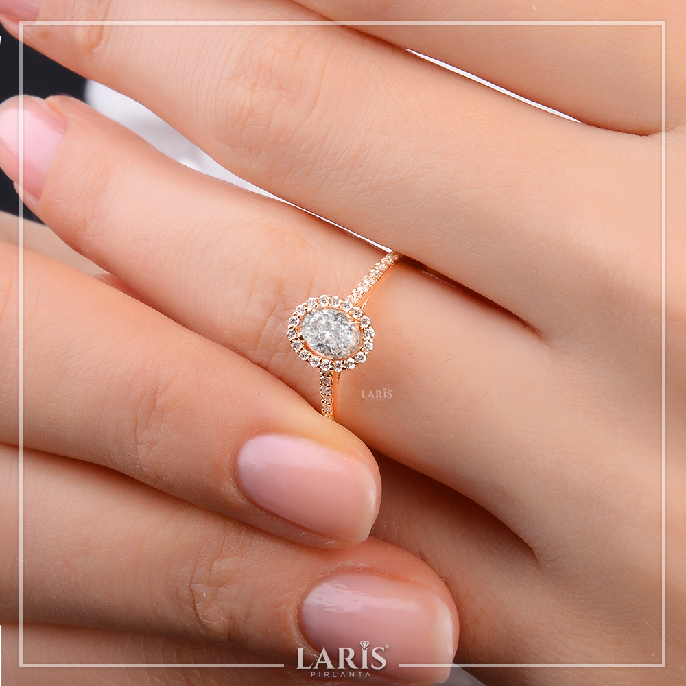0,47 Karat Pırlanta Halo Tektaş Yüzük