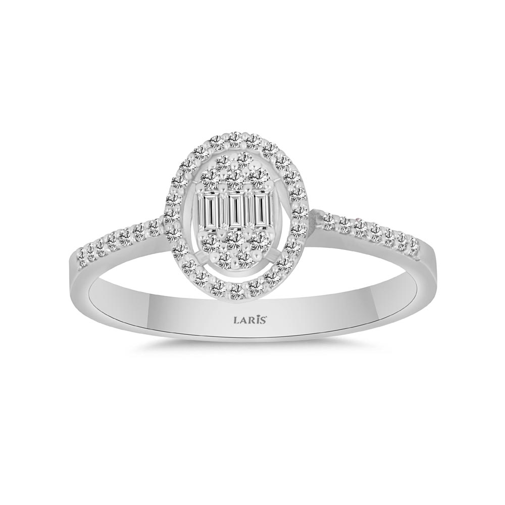 0.24 Karat Pırlanta Oval Baget Yüzük