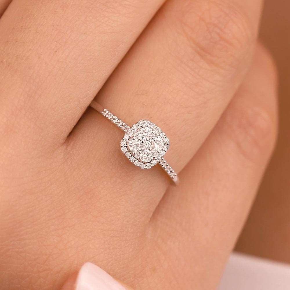 coronet yüzükler 0,23 Karat Pırlanta Daisy Coronet Yüzük