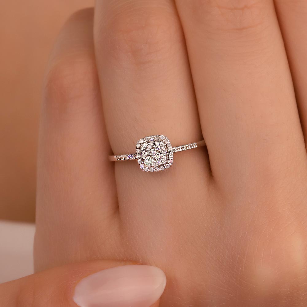 coronet yüzükler 0,23 Karat Pırlanta Daisy Coronet Yüzük