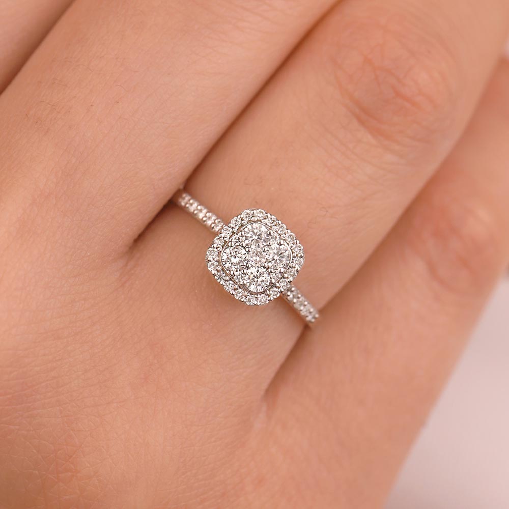 coronet yüzükler 0,40 Karat Pırlanta Daisy Coronet Yüzük