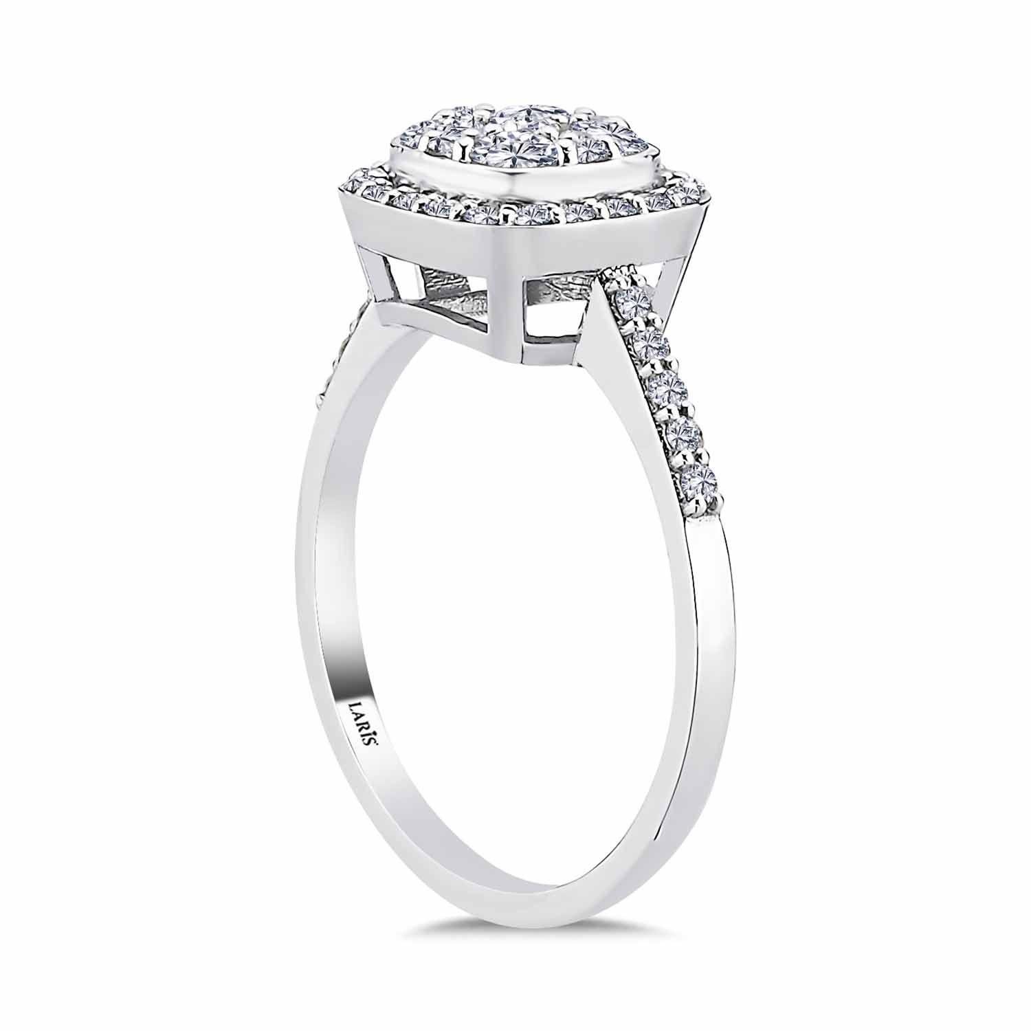 coronet yüzükler 0,57 Karat Pırlanta Daisy Coronet Yüzük