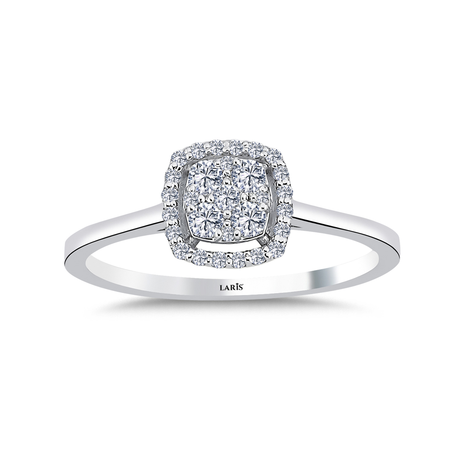 coronet yüzükler 0.22 Karat Pırlanta Coronet Halo Yüzük