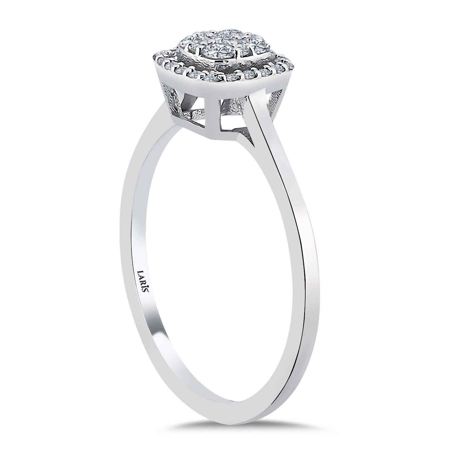 coronet yüzükler 0.22 Karat Pırlanta Coronet Halo Yüzük