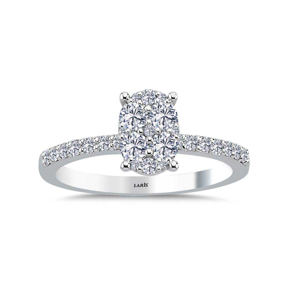 0,67 Karat Pırlanta Taşlı Coronet Oval Tasarım Yüzük