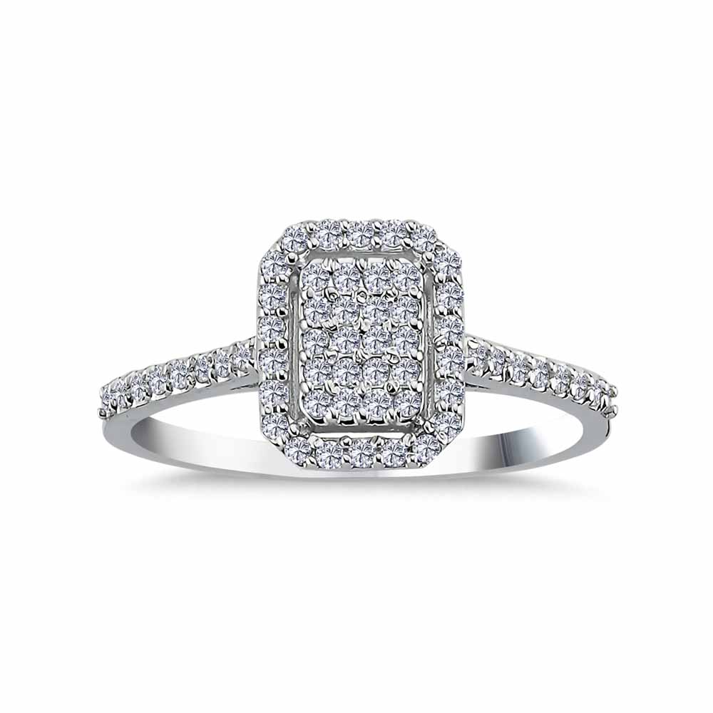 coronet yüzükler 0,25 Karat Pırlanta Taşlı Baget Görünümlü Coronet Yüzük