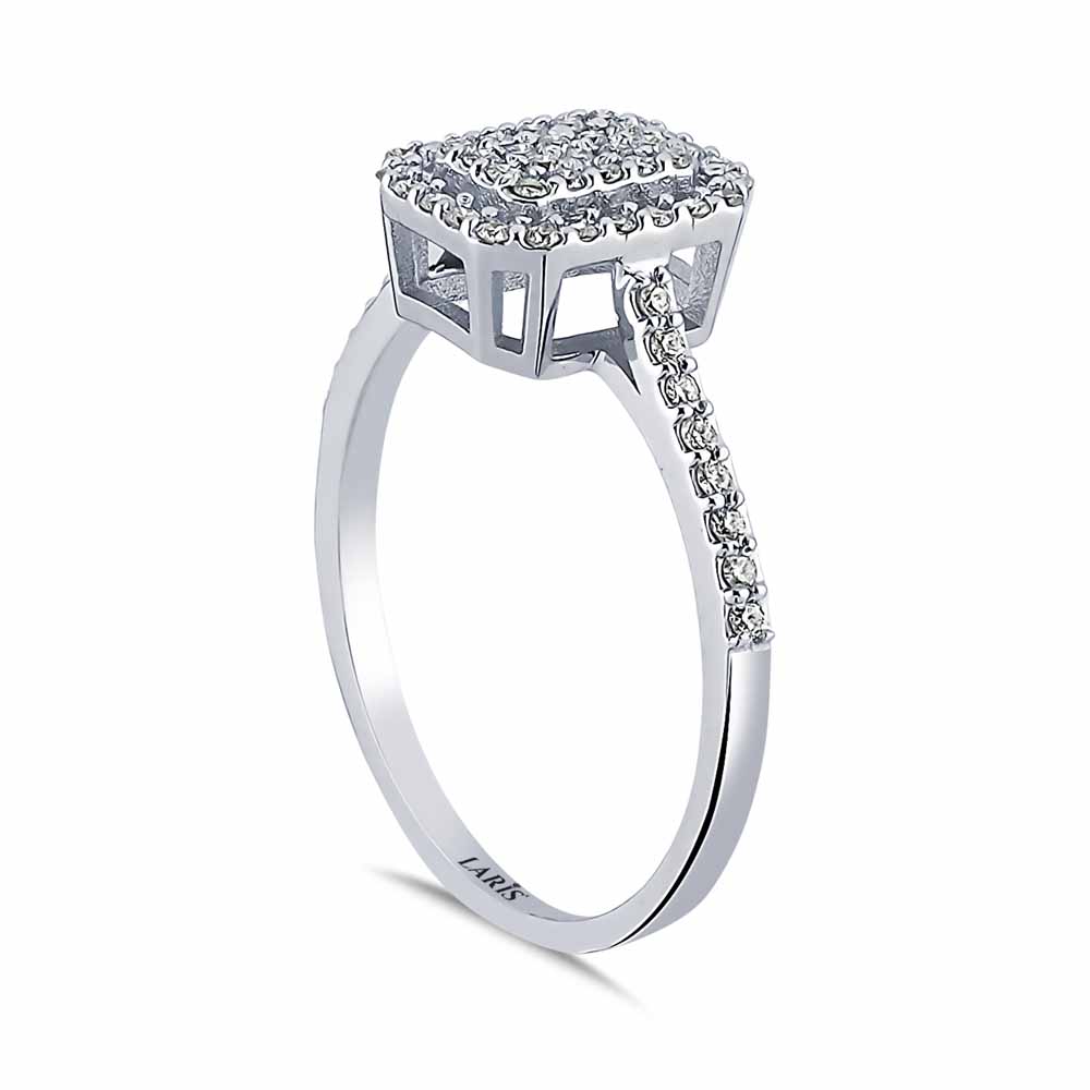 coronet yüzükler 0,25 Karat Pırlanta Taşlı Baget Görünümlü Coronet Yüzük