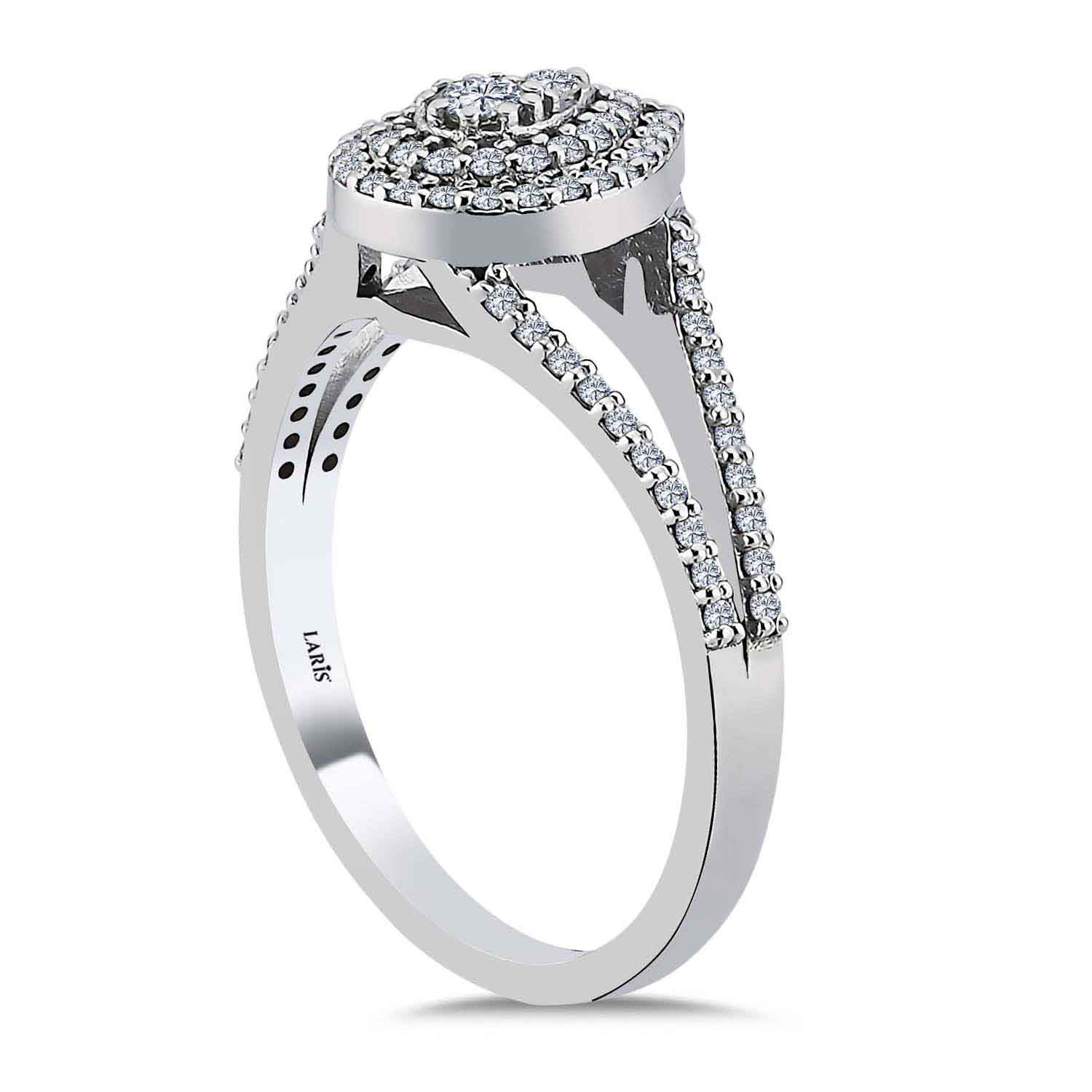 0.40 Karat Pırlanta Damla Çift Kol Coronet Yüzük